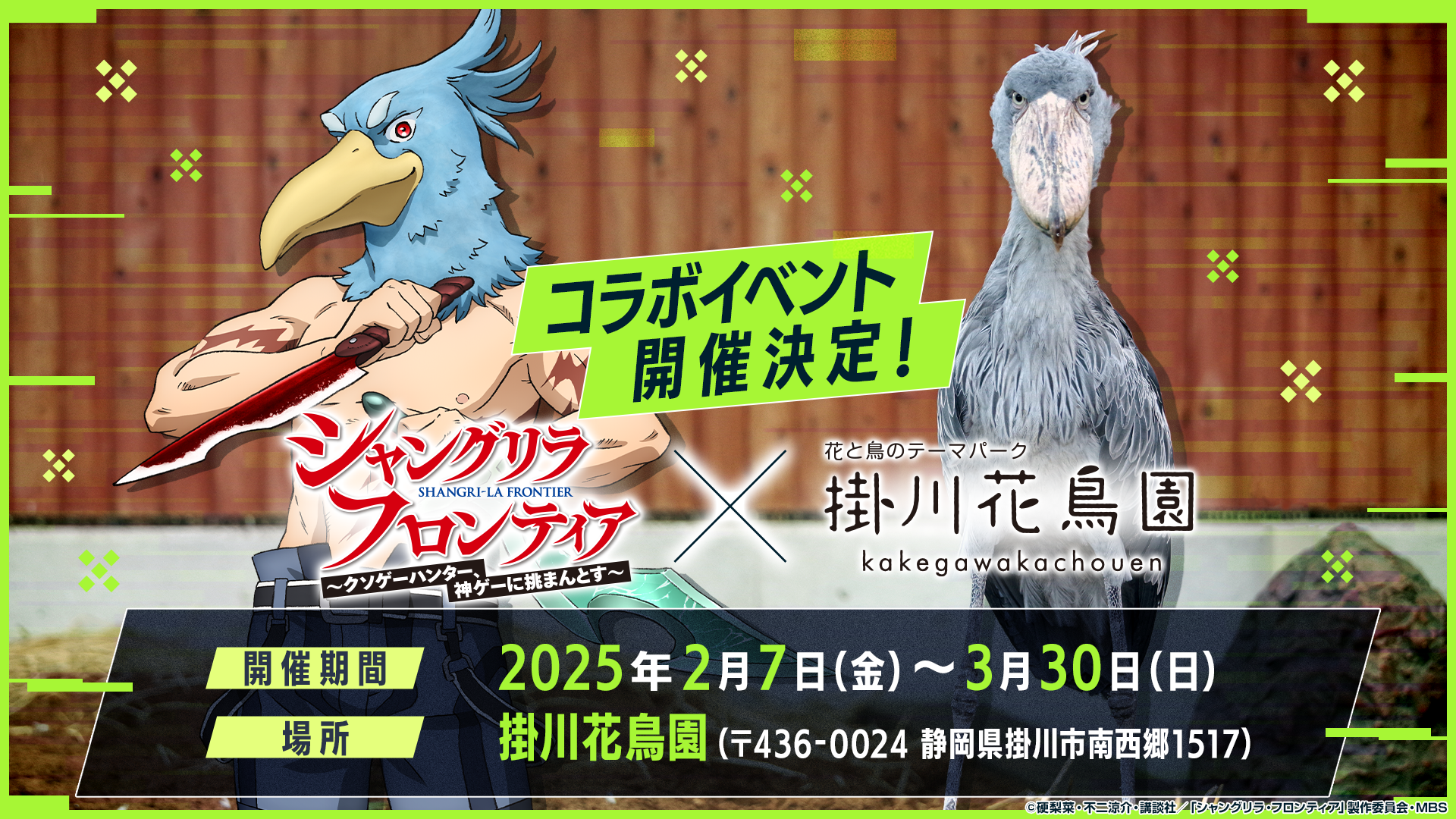 TVアニメ『シャングリラ・フロンティア』×掛川花鳥園コラボイベント